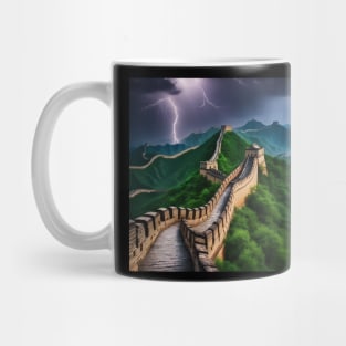 Iconic World Landmarks During A Thunderstorm: Great Wall Of China Mug